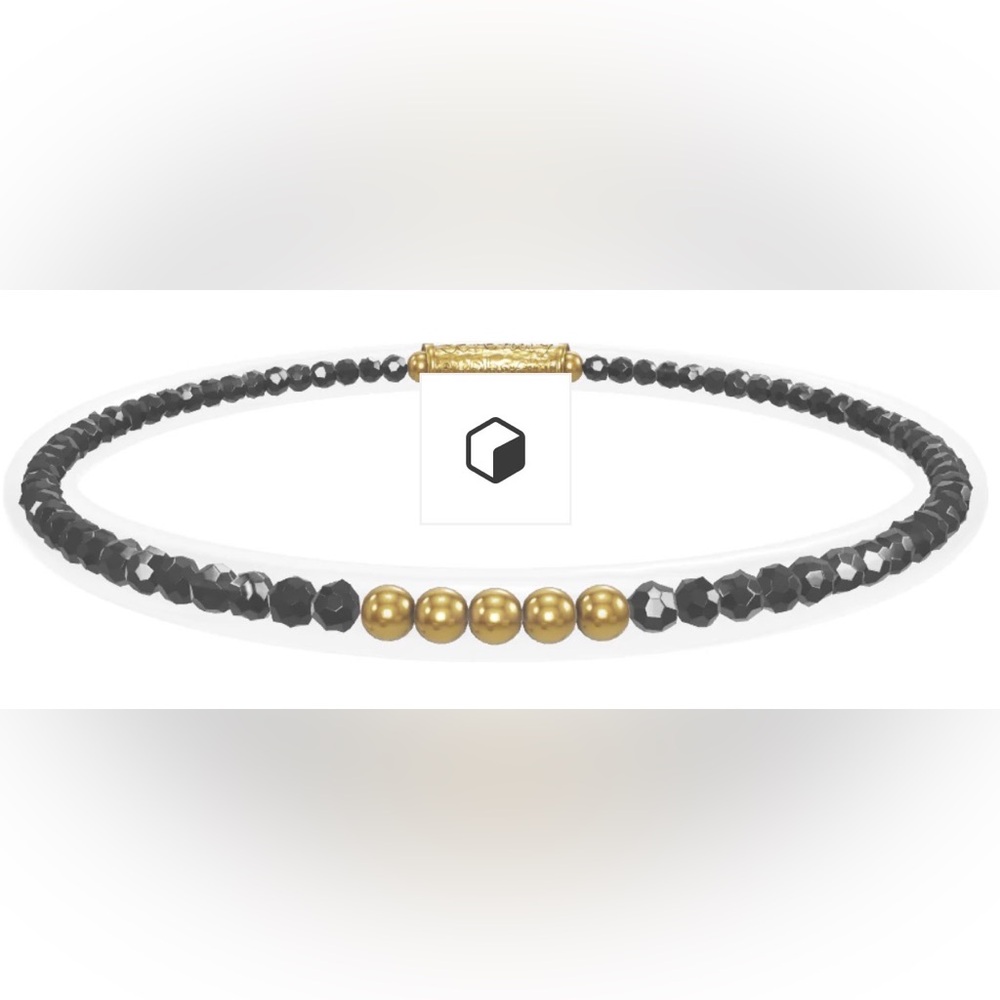 Budha Girl Medium Hermalite LUXE 19.7cts Bangle Bracelet Silver Metal Clear NEW - Picture 4 of 12
